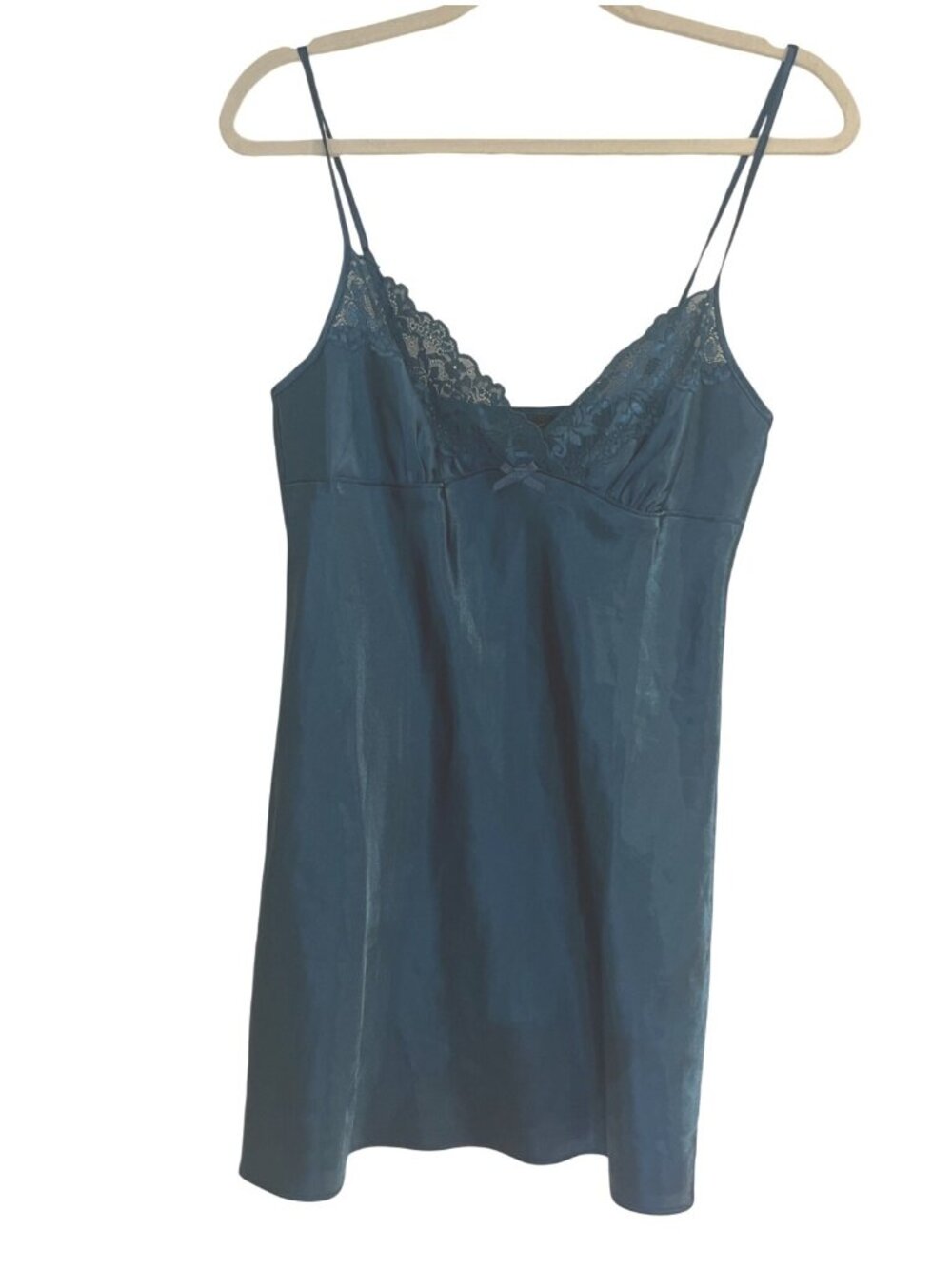 Slip Dress Thalia Sodi Intimates Women's S  Teal Blue Satin Nightgown Elegant